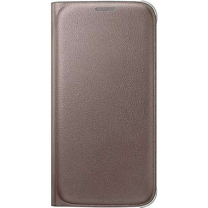 Samsung Leather-Effect Flip Folio Wallet Schutzhülle Case Cover in Kunstleder mit Kreditkartenfach für Galaxy S6, gold