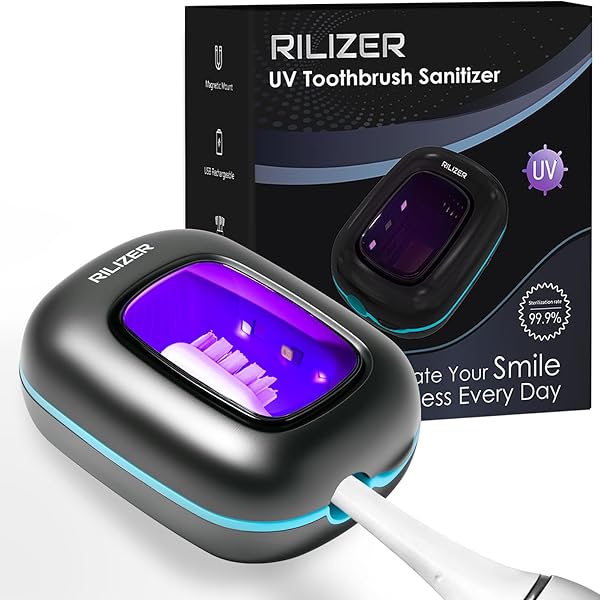 Amazon.com: RILIZER UV Toothbrush Sanitizer Cover, Rechargeable