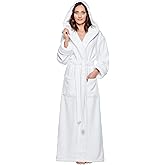 Arus Womens Soft Twist Hooded Full Length Turkish Cotton Long Bathrobe