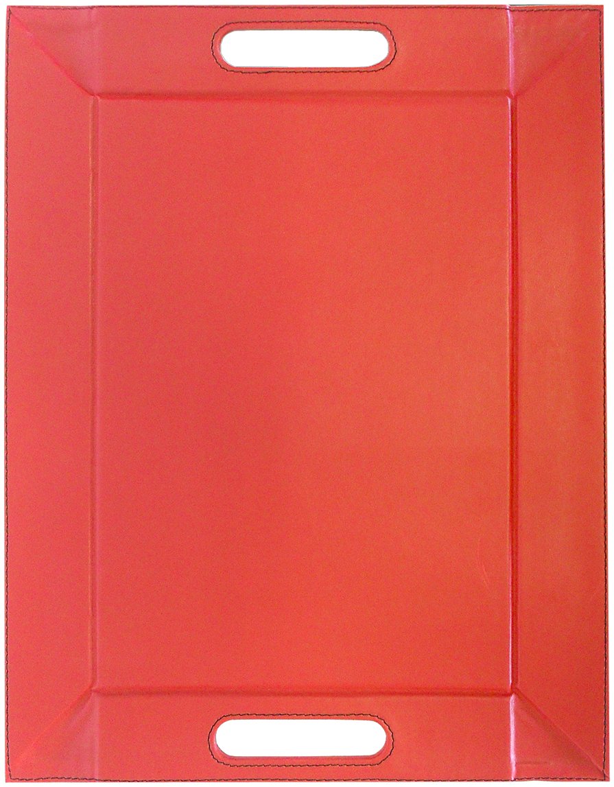 FreeForm Reversible Faux Leather Tray, Red/Black, 45x35cm