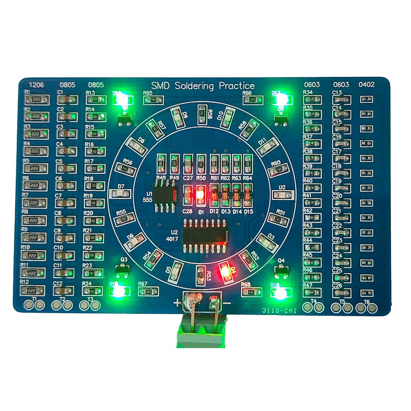 Gikfun DIY SMD SMT Components Welding Practice Board Red led EK7026_