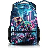 DREAMUGIFT Dinosaur Backpack for Student, Kids Gift, 17 Inch Fashion Casual Schoolbag for Boys 8-12, Large Capacity Printed Bookbags for Kindergarten School Travel