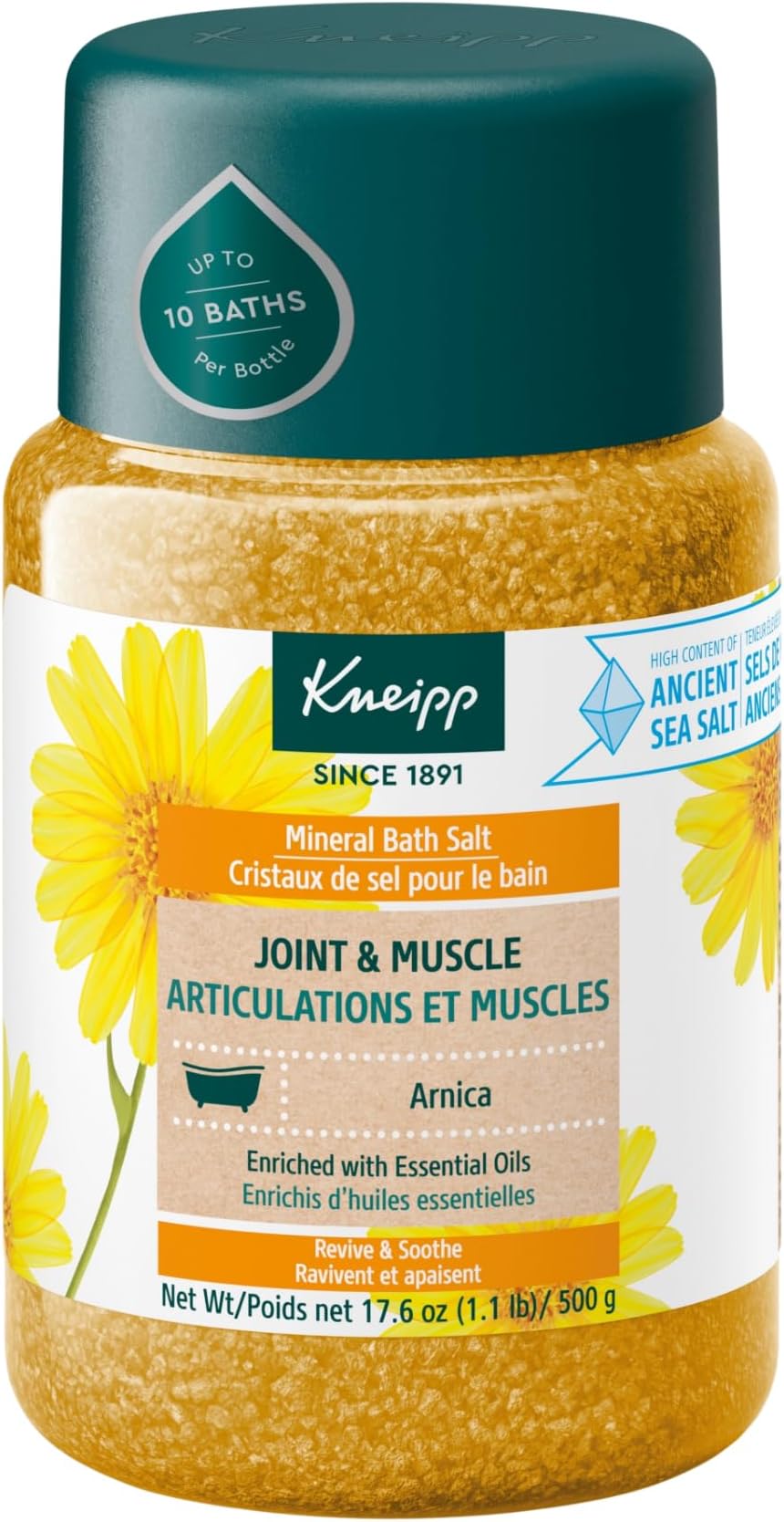Kneipp Arnica Mineral Bath Salts for Joint & Muscle Relaxation 17.63 oz