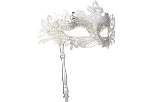 Hoshin Masquerade Mask with Stick, Mardi Gras Deecorations Venetian Masks for Womens