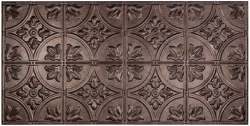 Fasade Easy Installation Traditional 2 Smoked Pewter Glue Up