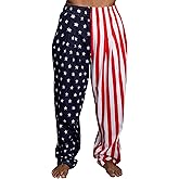 USA American Flag Pajamas Pants Patriotic Stars and Stripes Lounge Halloween Costume Cosplay