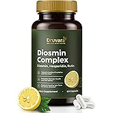 Druvara Diosmin Hesperidin with Rutin & B Vitamins | Vein Support Supplement for Leg Comfort, Healthy Circulation, Vein Strength & Improved Mobility - 60 Capsules