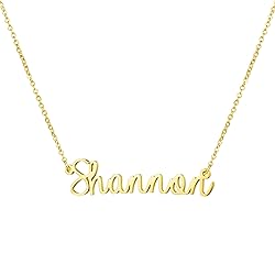 Awegift Personalized Name Necklace 18K Gold Plated