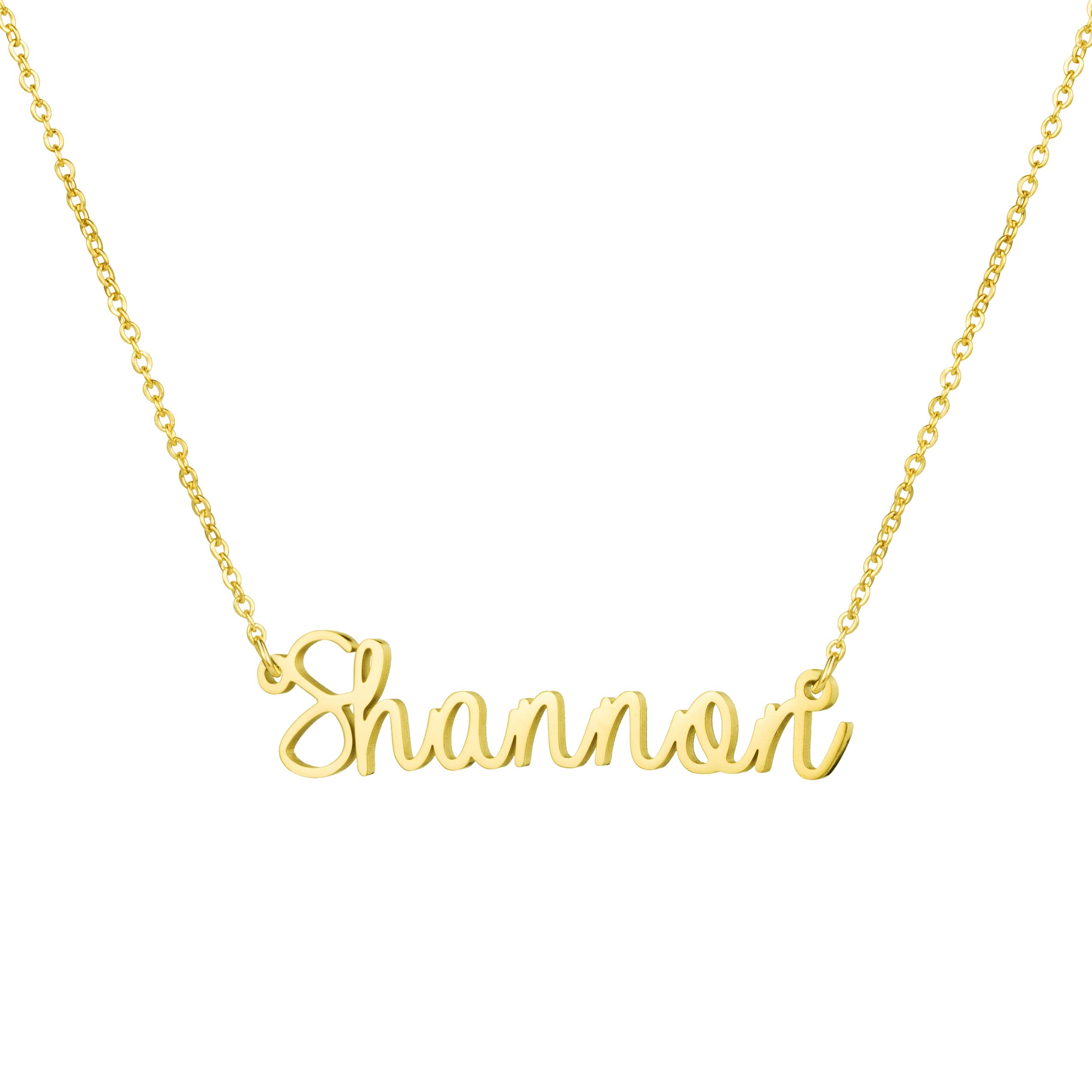 Awegift Personalized Name Necklace 18K Gold Plated