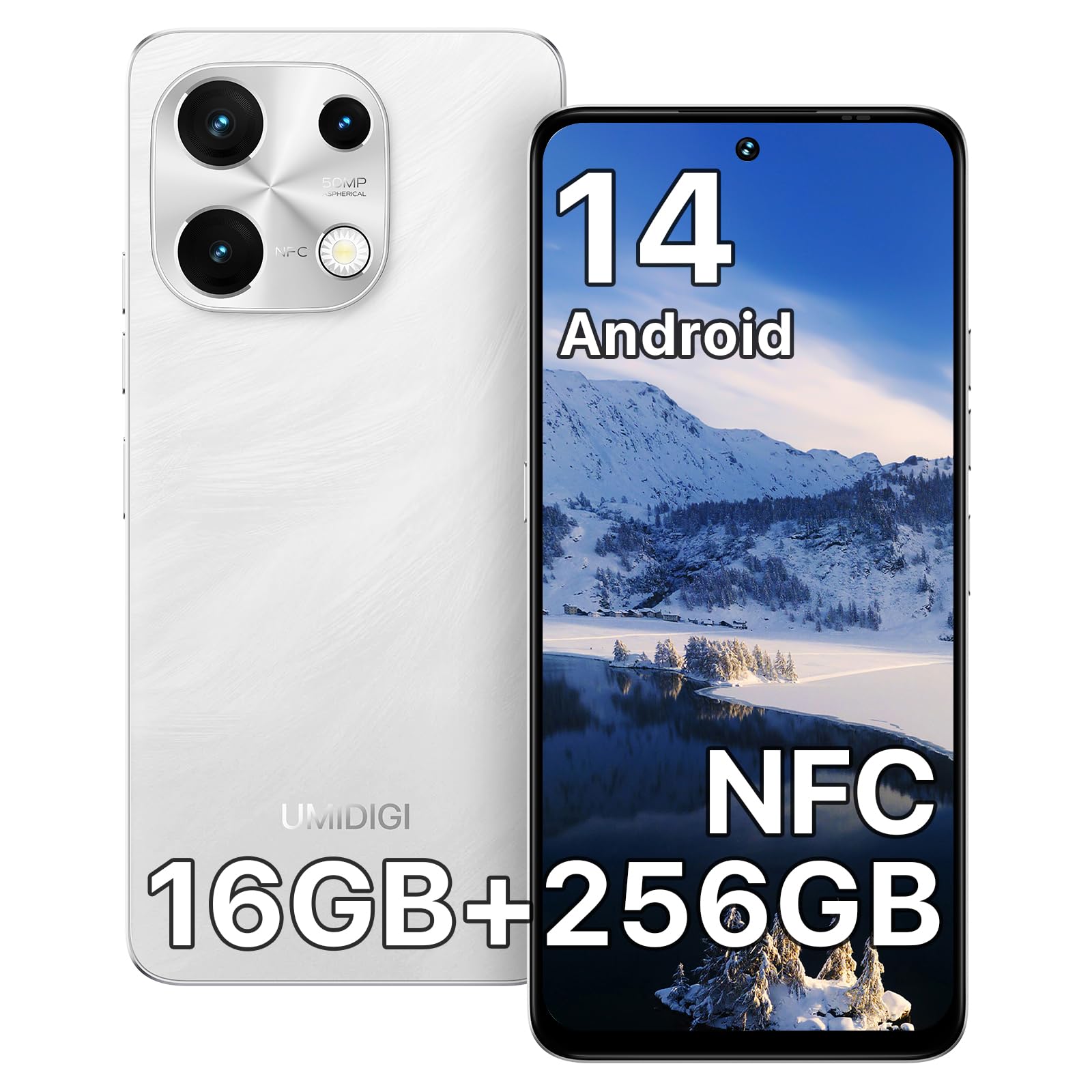UMIDIGI Note 100 Mobile Phones, (2025) Android 14 Phone, 16(8+8) GB +256GB/1TB Smart Phone, 6.8