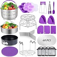 82 Pcs Pressure Cooker Accessories Set Compatible with Instant Pot 5,6,8 Qt, 2 Steamer Baskets, Springform Pan…
