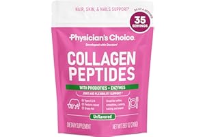 Physician's CHOICE Collagen Peptides - Hydrolyzed Protein Powder for Hair, Skin, Joints - Grass Fed, Non-GMO
