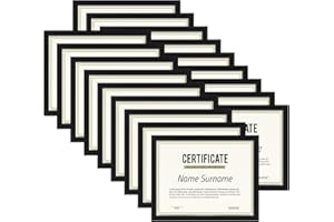 PHAREGE 8.5 x 11 Certificate Picture Frames Bulk Set of 18, Black Photo Frames for Diploma, Document, Award and Artwork, Wall Hanging or Tabletop Display