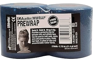 MUELLER Sports Medicine MWrap, Pre Wrap, Athletic Tape Underwrap for Sports, Hair, Ankles, Wrist, Hands and Knees, Water-Resistant, Latex Free, 2.75" x 21.4 Yards Per Roll, 2 Rolls