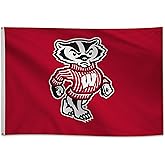 Wisconsin Badgers College Sports Printed Flag - NCAA Licensed - Nylon - School Banner (Red, White, Black) (4' x 6')