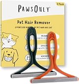PawsOnly Pet Hair Remover Double Sided Plastic Brush Orange Green