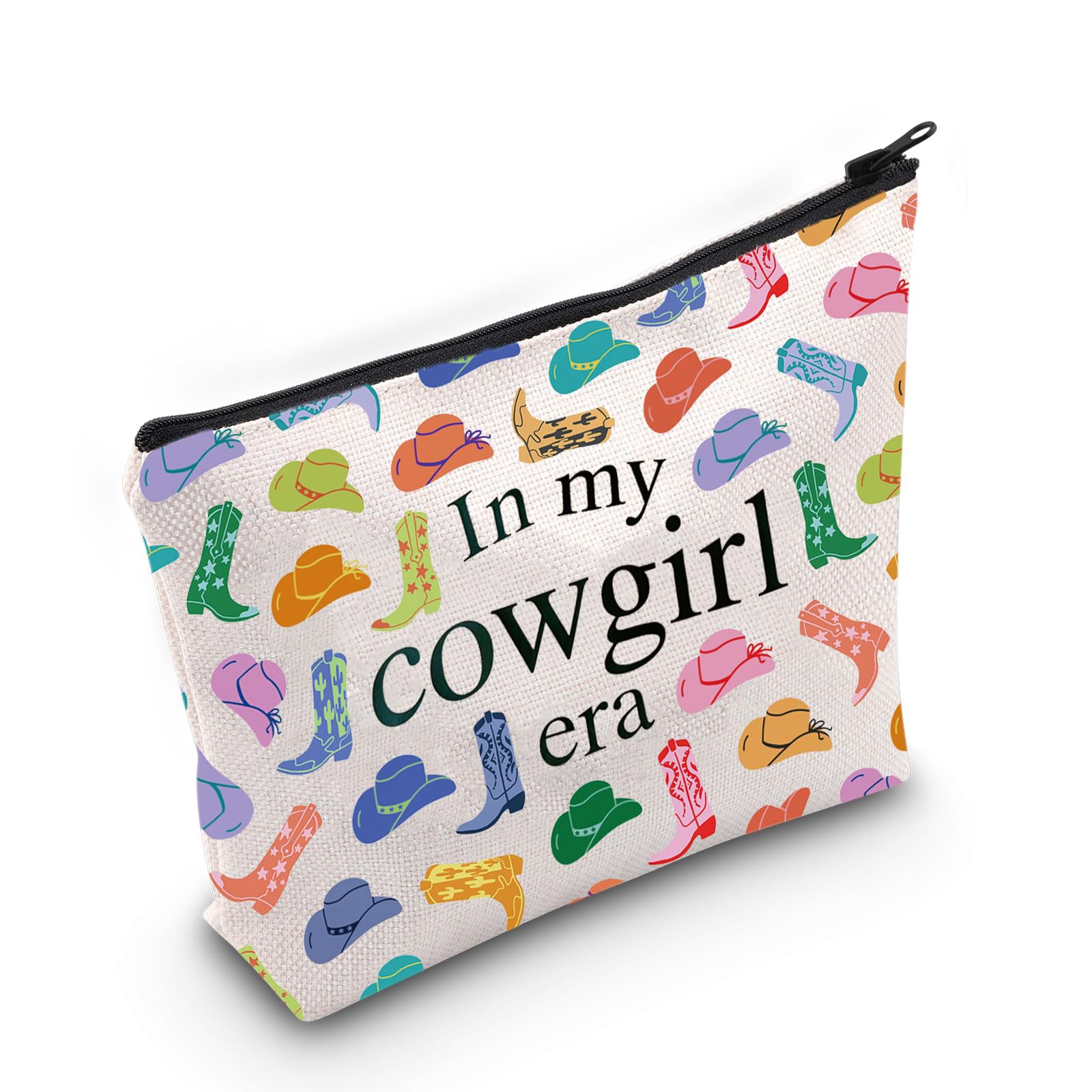 Western Cowgirls Cosmetic Bag in My Cowgirl Era Makeup Bag Cowboy Cowgirls Boots Idea Zipper Bag Western Country Hat Gift Bag (MB, Cowgirl Era-PY2)