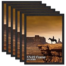 A PLUS MAX 17x22 Picture Frame Set of 6, Black