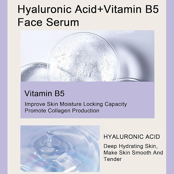 HYALURONIC ACID 2% + B5,FACE MOISTURISER, HYALURONIC ACID SERUM FOR FACE HYDRATED, HYALURONIC ACID FACE SERUM FOR WOMEN PLUMP AND SMOOTH SKIN, HYLURONIC ACID SERUM FOR FACE ANTI AGING, SKIN CARE
