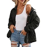 EVALESS Women's Lightweight Diamond Quilted Jacket Casual Winter Open Front Button Down Puffer Coat Outwear Cardigan