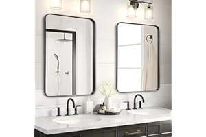 Fabuday Bathroom Mirrors Over Sink 2 Pack- 36x24 Inch Black Matte Framed Mirrors Wall Mounted, Large Rectangle Vanity Mirror Metal Frame for Bathroom Double Sink, Farmhouse, Bedroom, Restroom