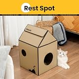Conlun Cardboard Cat House with Scratching Board and Catnip Medium view 4