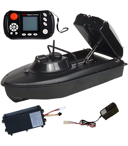 Bateau De Pêche RC Avec GPS Et Télécommande 600m - Appât électrique 12000mAh, Portée 500m, Coque ABS Et Feux LED
