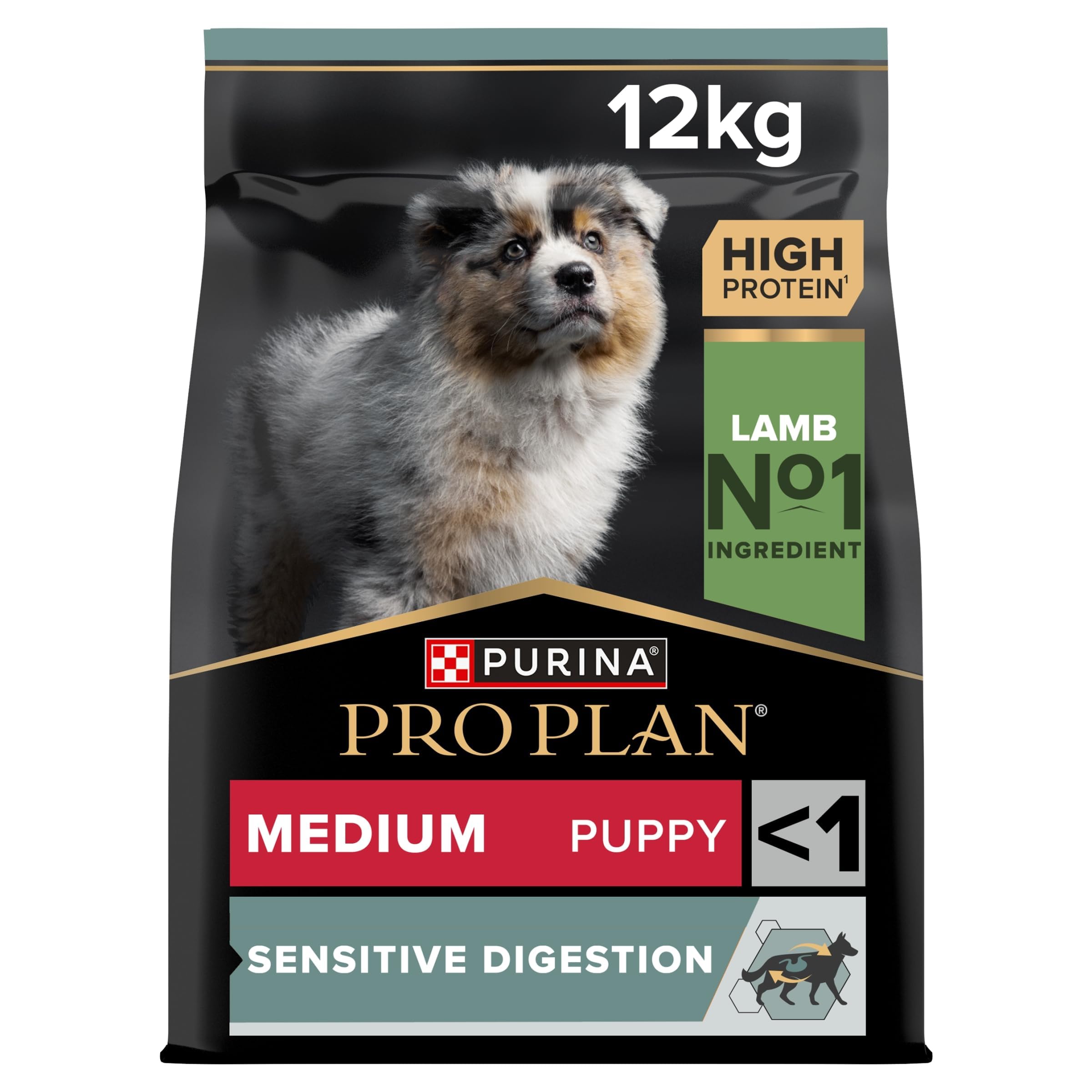 PRO PLAN Medium Puppy Sensitive Digestion Lamb Dry Dog Food 12kg