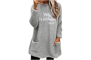 babysbule Yes Im Still Freezing Fleece Sweatshirts For Women Oversized Sweatshirts Long Sleeve Tops Pullovers With Pockets
