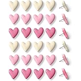 30 pcs - Heart Decorative Push Pins, Pink Cute Push Pins for Bulletin Board, Office or Home (30Pcs - Pink)