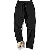 MACHLAB Men's Thermal Fleece Jogger Pants Sherpa Lined Sweatpants Winter Warm Thick Track Pants