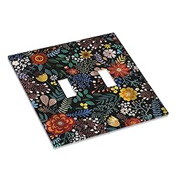 Colorful Flower Boho Floral Rustic Dark Leaves