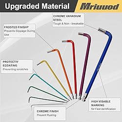 Mriuuod 9 PCS Allen Wrench Set, Cr-V Metric Hex Key