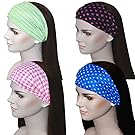 6 Count Women's Multi-function Head Scarf Bandana Elastic Headband Wrap Hat