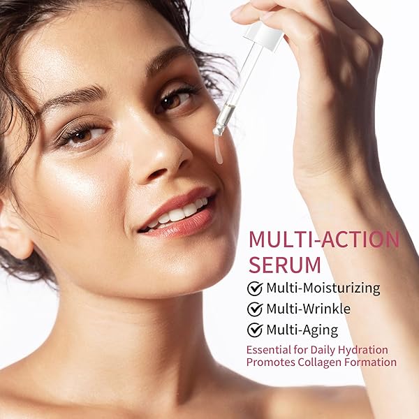 ABOTE ROSE FACIAL SERUM WITH 2.3% HYALURONIC ACID SERUM FOR FACE PLUMP SKIN MOISTURIZING MOISTURIZE SMOOTHES WRINKLES (3 PACK 1FL.OZ|30ML EACH)