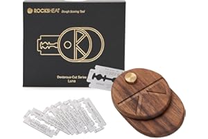 ROCKSHEAT Bread Lame Dough Scoring Tool with 5 Feather Blades, Sourdough Scoring Tool with Storage Box, Scoring Knife for Bre