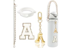 BydGxy Letter Handle Strap Accessories with Cute Initial Charm Compatible with Owala Water Bottle 24oz 32oz 40oz Owala Kids