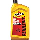Pennzoil High Mileage 5W-30 Motor Oil, 1 Quart