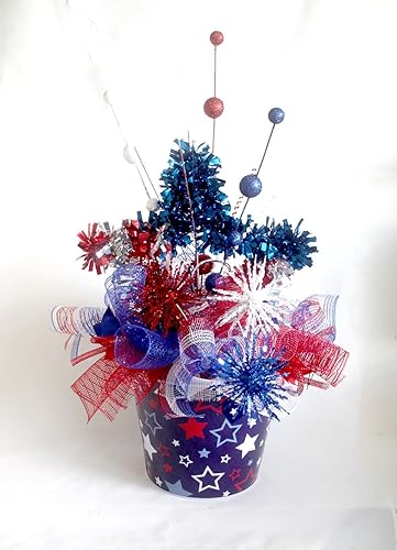 Amazon Com Large Patriotic Star Floral Arrangement July 4th