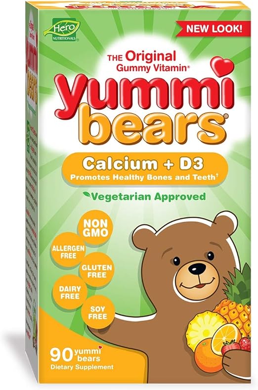 Yummi Bears Vegetarian Calcium + Vitamin D3 Gummy Vitamin Supplement