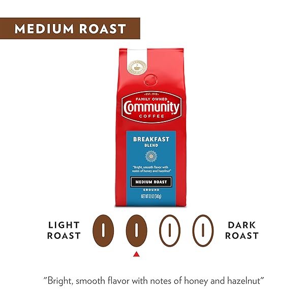 COMMUNITY COFFEE BREAKFAST BLEND WHOLE BEAN COFFEE, MEDIUM ROAST, 12 OZ BAG (PACK OF 1)