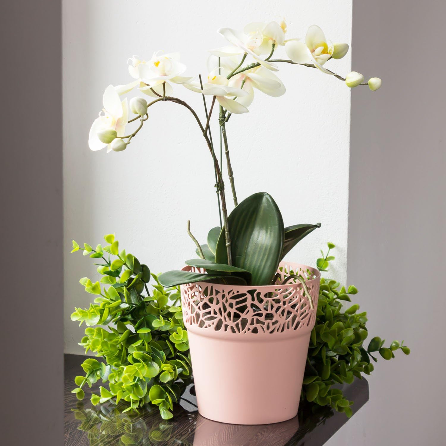 Prosper Plast DNAT120-370U 12 x 12.2 cm Nature Flowerpot - Olive, 12x12x12.2 cm - Image 4