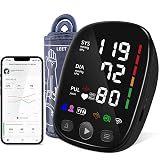 Bluetooth Automatic Blood Pressure Monitor for Home Use - with Adjustable Upper Arm Large Cuff (8.7"-17.3"), App Tracking, LED Display 2 Users 240 Sets Memory, Hypertension Detector
