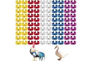 100pcs Chicken Leg Rings, 5 Colors Numbered Chicken Leg Bands, Colorful Poultry Identification Leg Bands, Plastic Clip on Chi
