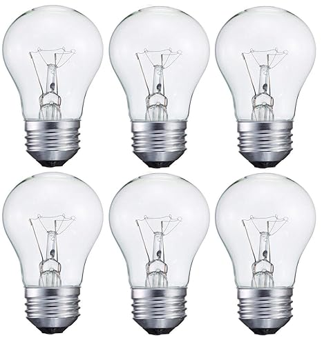 6 Pack 40 Watt Light Bulb For Appliance Or Ceiling Fan