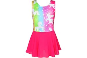 NOKECINA Girls Ballet Leotard with Skirt Sparkle Sleeveless Dance Dress Ballerina Dancewear Toddler Gymnastics Outfit