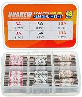 HUAREW Ceramic Tube Fuses 3A 5A 13A 48 Pcs BS1362 240V 6.3x25 mm Kit