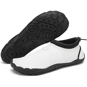 Mishansha Womens Mens Water Shoes Quick-Dry Wide Toe Barefoot Shoes | Non-Slip Swim Aqua Socks with 13 Drainage Holes, for Po