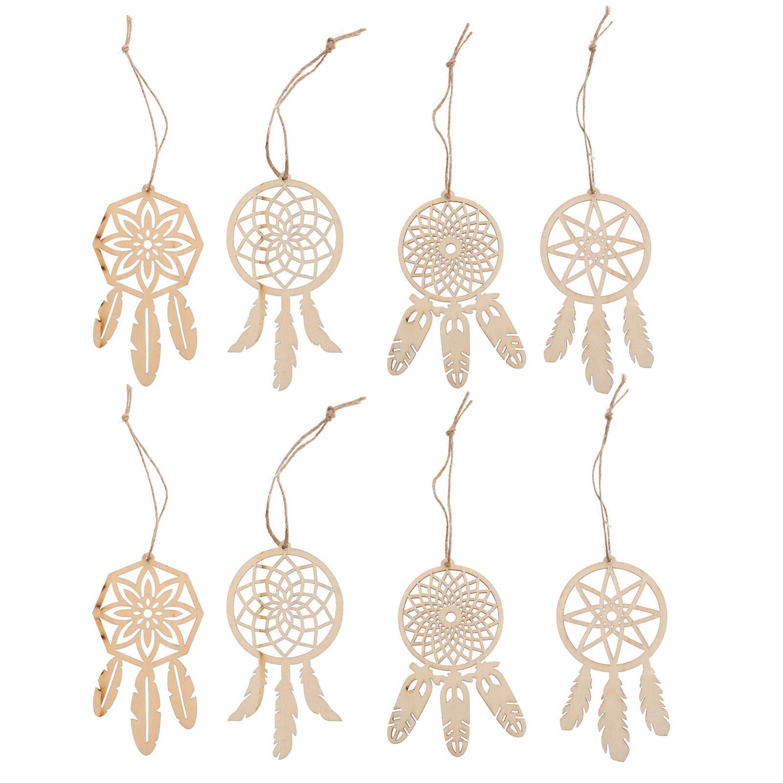 Healifty 40pcs Wood Dream Catcher Ornaments Wooden Slices Cutouts Christmas Tree Hanging Decor for Wedding Christmas Wall Hanging Decoration