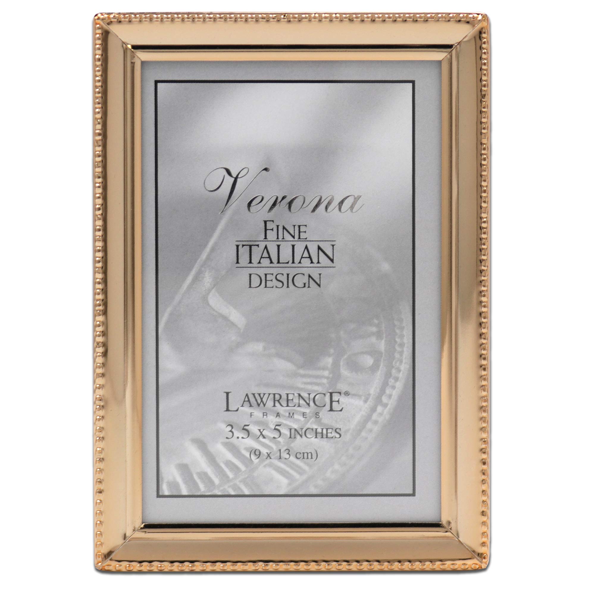 Lawrence Frames Classic Bead Picture Frame, 3.5x5, Gold